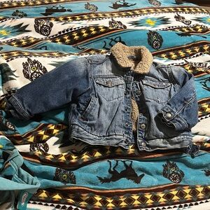 Jean Jacket with brown Sherpa lining